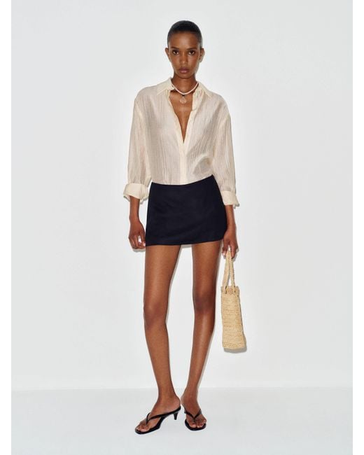 Reformation White Penelope Linen Skort