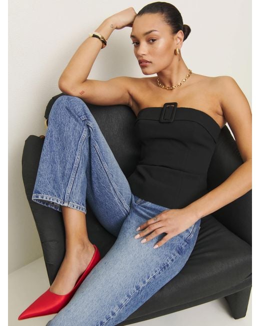 Reformation Blue Aradia Top