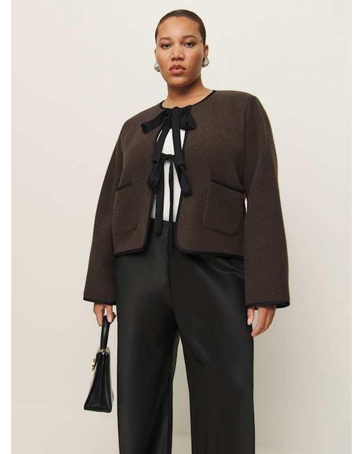 Reformation Black Daisy Cropped Jacket Es