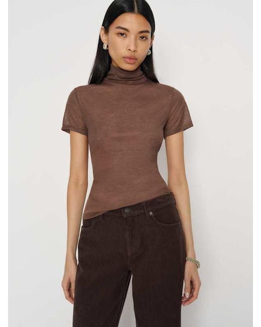 Reformation Brown Coreen Knit Top