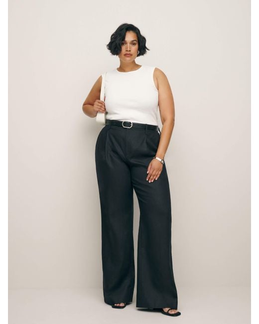 Reformation White Alex Linen Pant Es