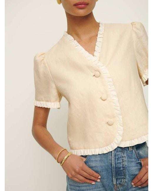 Reformation Natural Bess Linen Top