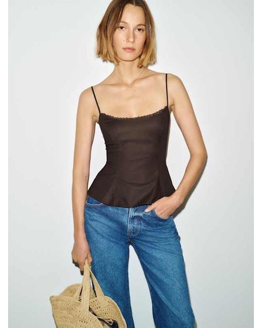 Reformation Blue Genevieve Top Lace 2