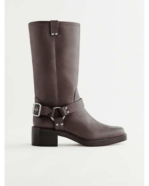 Reformation Brown Francesca Moto Boot Distressed 6