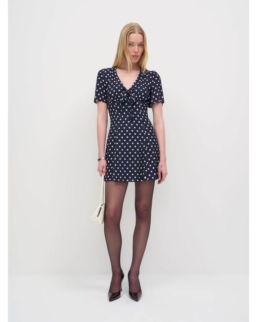 Reformation Blue Tyra Mini Dress 0