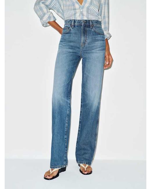 Reformation Blue Val 90S Mid Rise Straight Jeans Denim