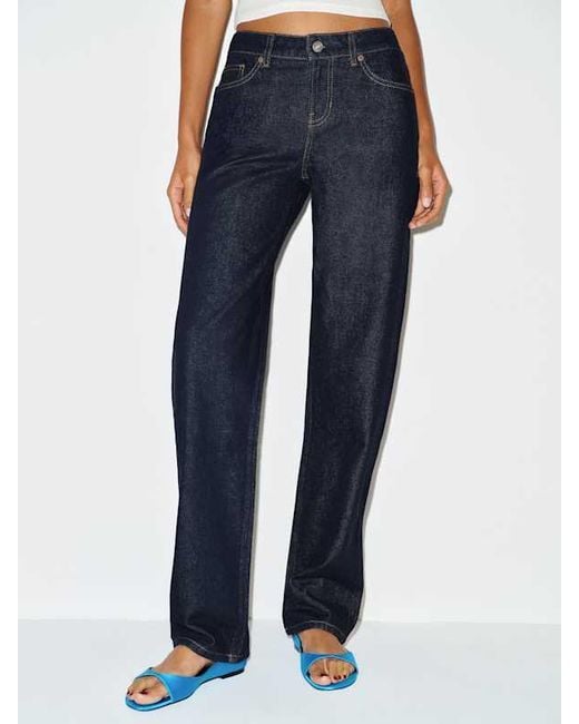Reformation Blue Charlee Low Rise Straight Leg Jeans Denim