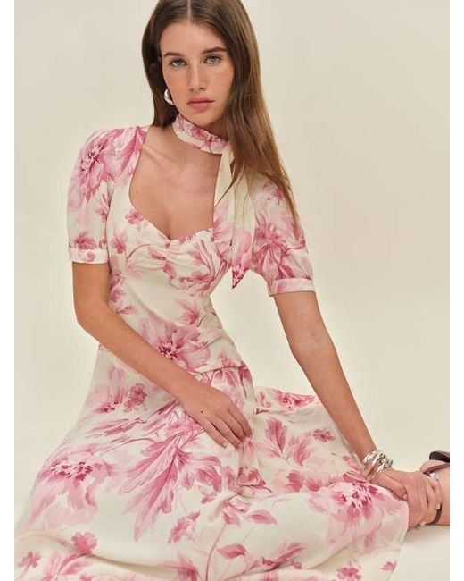 Reformation Pink Chrissie Dress