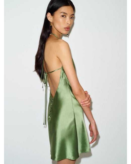 Reformation Green Jennis Silk Dress Jade