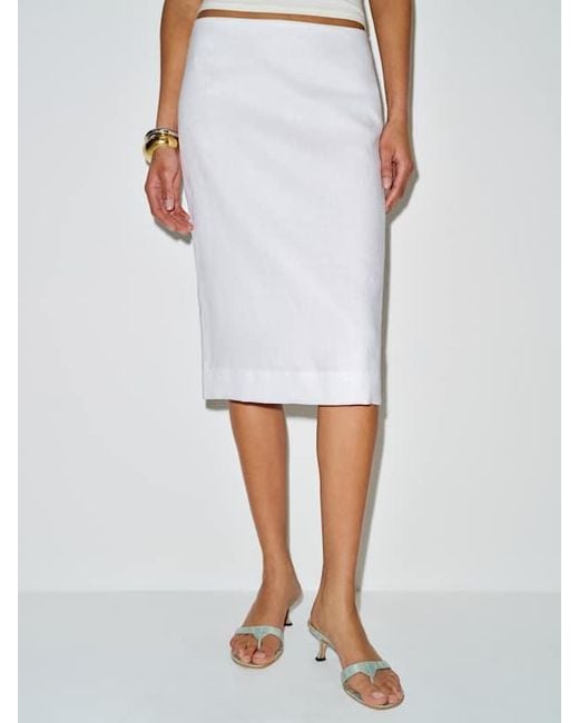Reformation White Fleur Linen Skirt 2