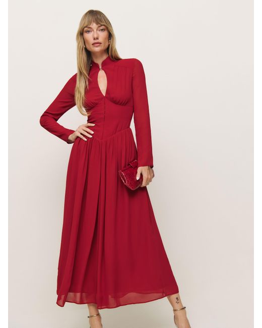 Reformation Red Georgianna Dress 0