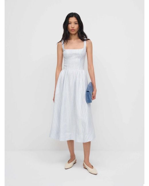 Reformation Women's White Janu Linen Dress - radharamanexports.com