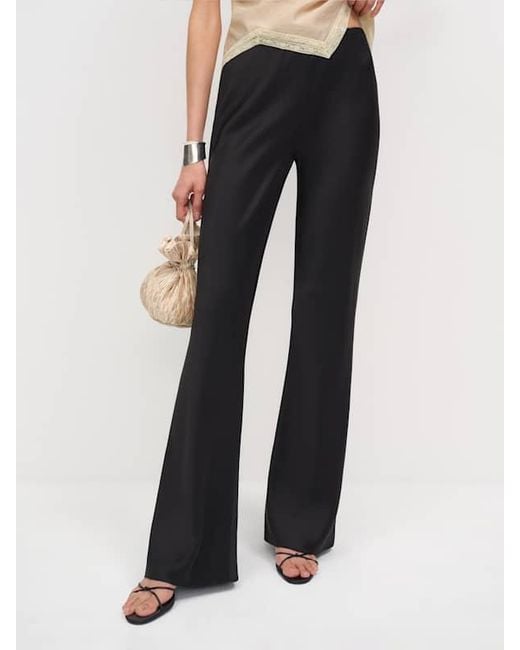 Reformation Natural Gale Satin Mid Rise Bias Pant