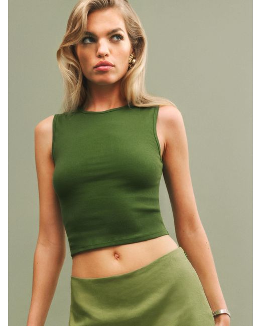Reformation Green Ryland Tank Top