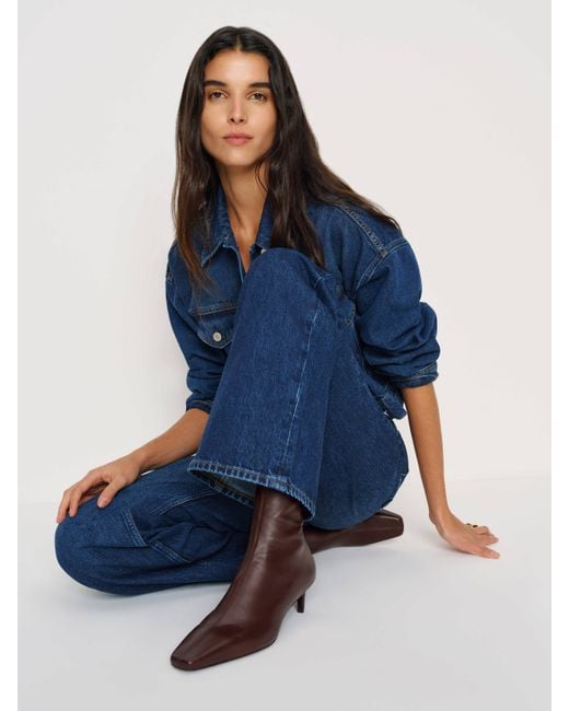 Reformation Blue Remy Stretch Ankle Boot 5