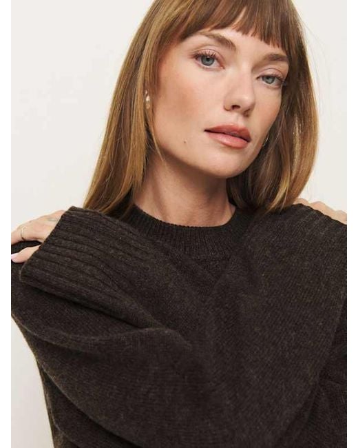 Reformation Black Calloway Regenerative Wool Crew