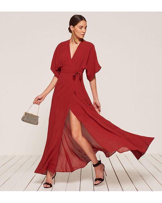 Reformation Red Winslow Dress