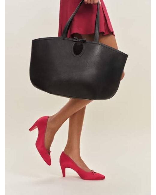 Reformation Black Regina Tote Bag