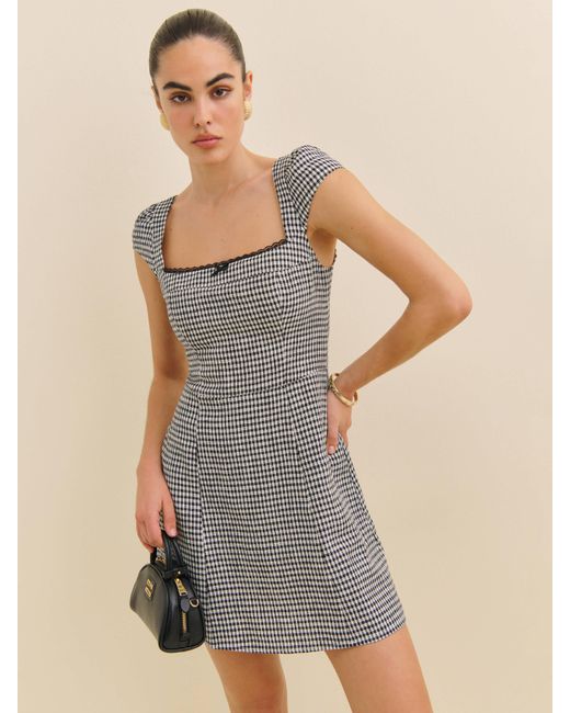 Reformation Gray Loula Linen Dress