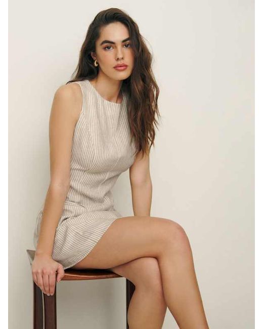 Reformation Natural Citron Linen Dress