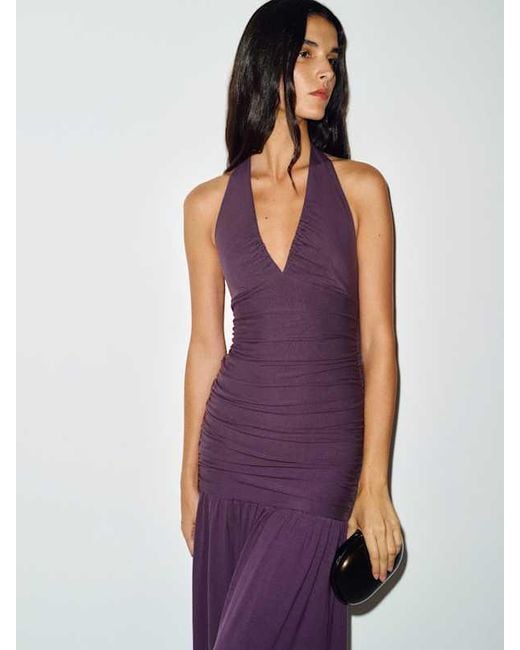 Reformation Purple Hugo Knit Dress
