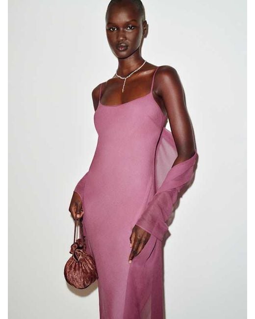 Reformation Pink Rida Silk Dress