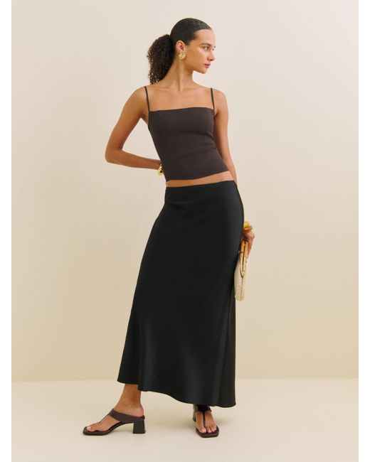 Reformation Natural Petites Layla Satin Skirt