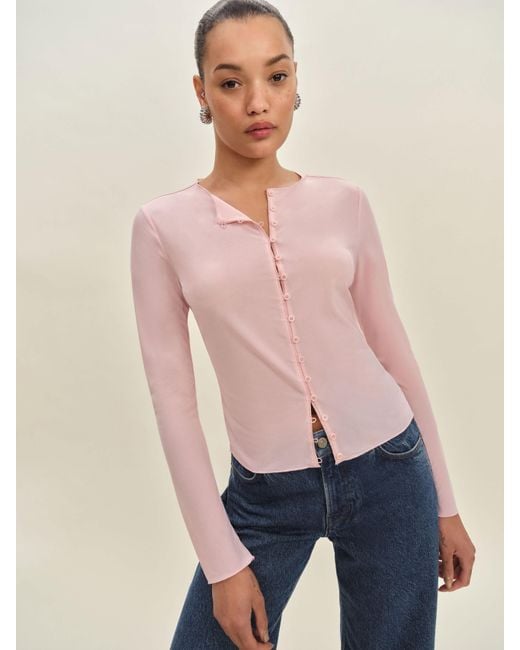 Reformation Pink Val Knit Cardigan