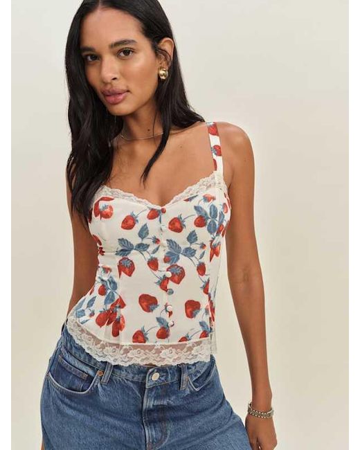 Reformation White Lisette Top