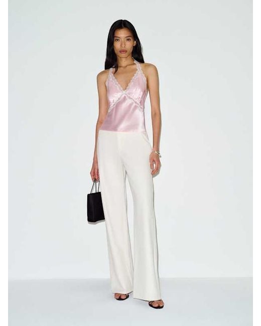 Reformation Pink Monica Silk Top