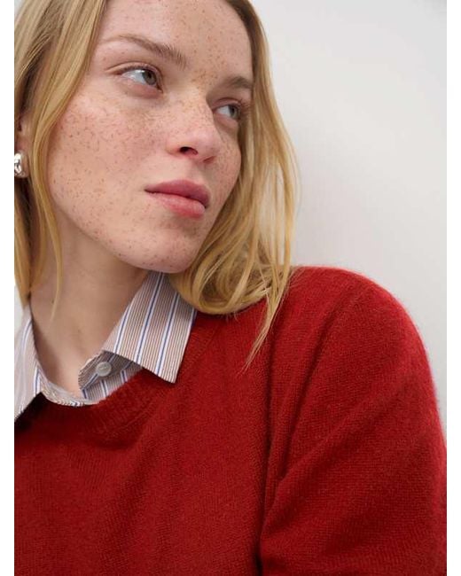 Reformation Red Cashmere Boyfriend Sweater