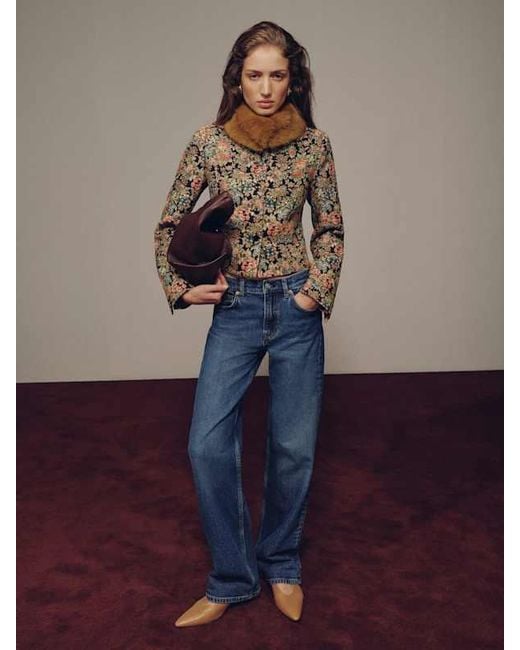 Reformation Brown Matilda Jacket Fur