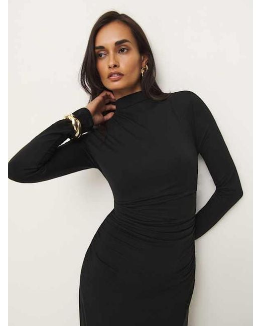 Reformation Nemy Knit Dress in Black | Lyst