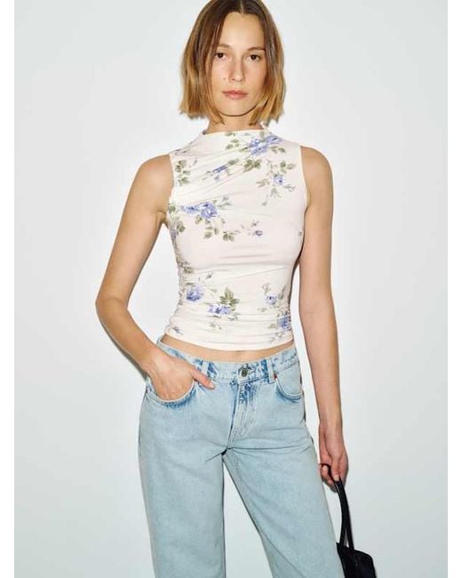 Reformation White Marlo Knit Top
