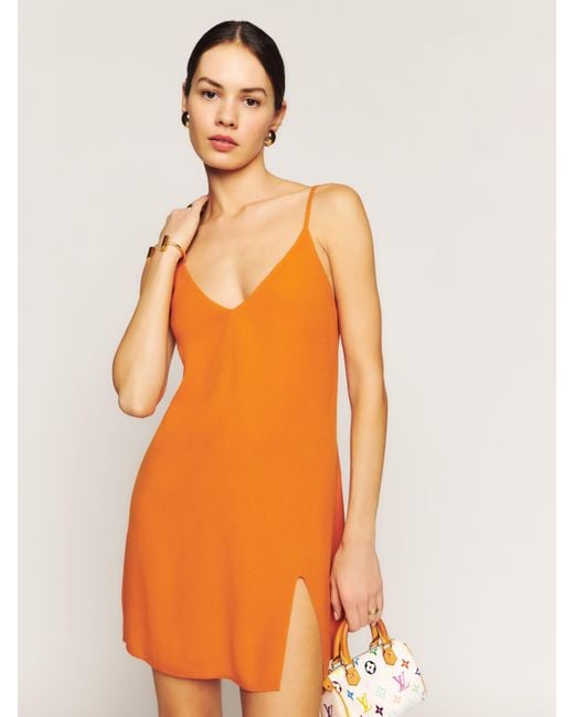 Reformation Orange Marlowe Dress