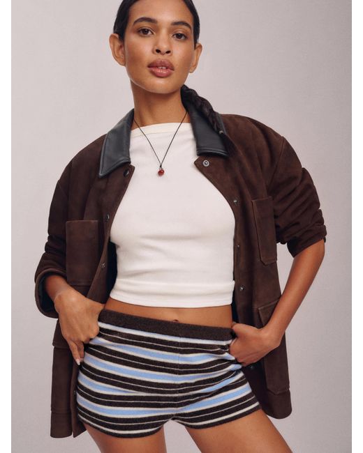 Reformation Brown Effie Cashmere Micro Short