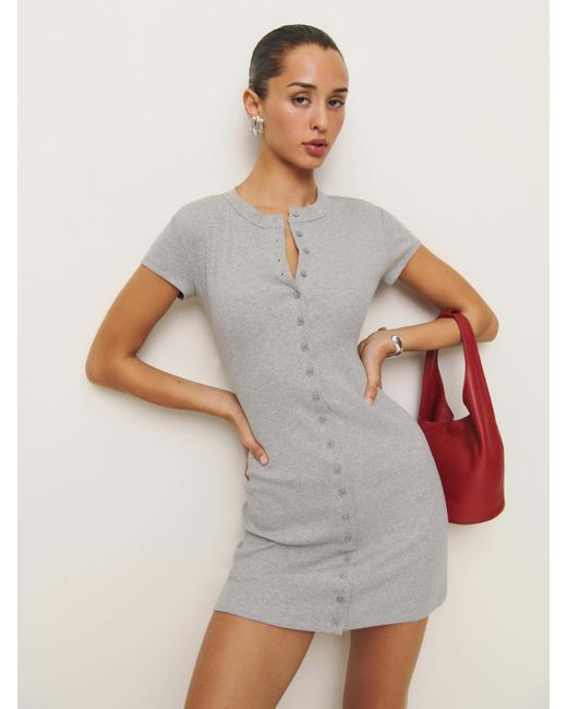 Reformation Raelynn Knit Dress in Gray | Lyst