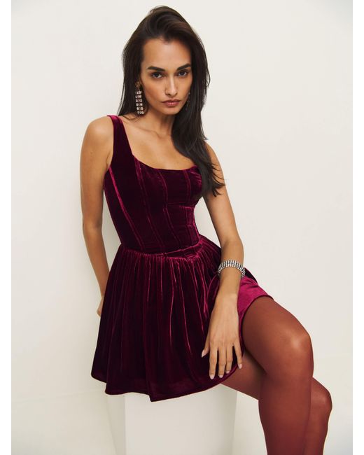 Reformation Purple Contessa Velvet Dress 0