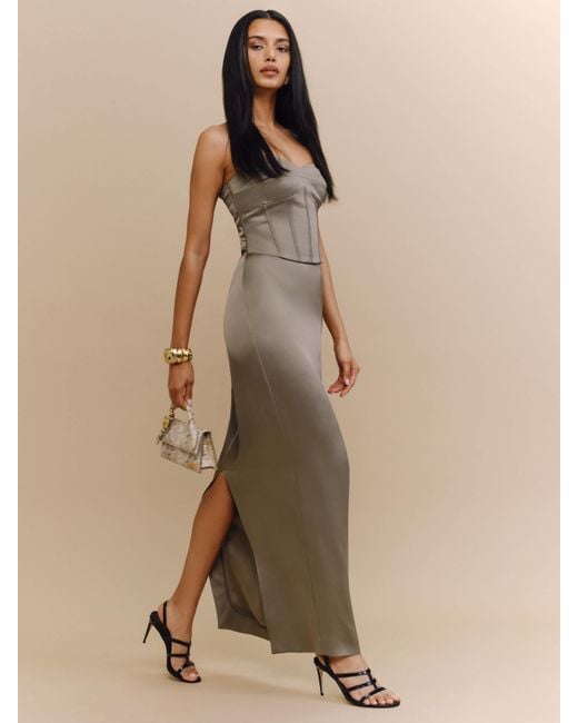 Reformation Natural Ariyah Satin Dress