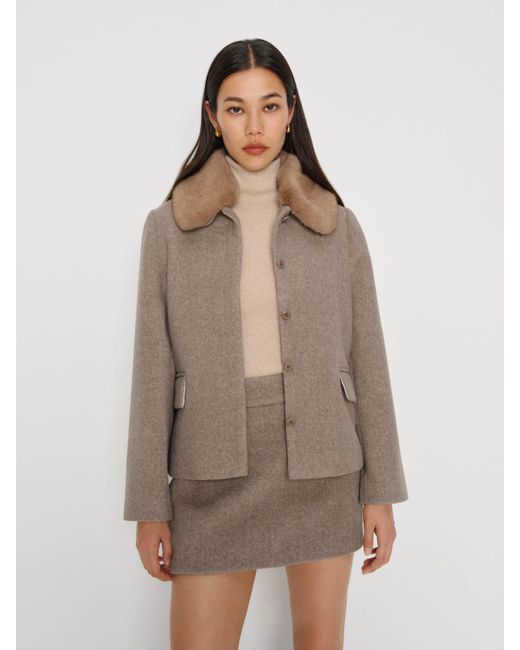 Reformation Natural Dolly Jacket Fur