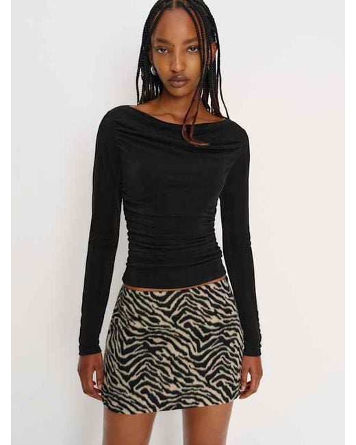 Reformation Black Berlin Knit Top
