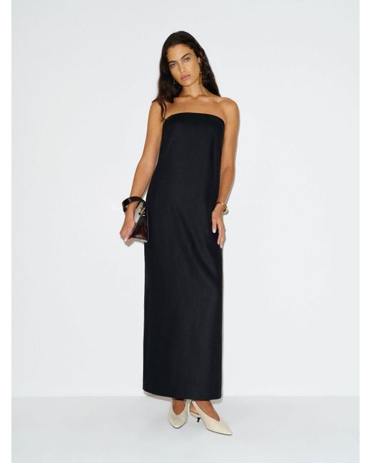 Reformation Black Tansy Linen Dress