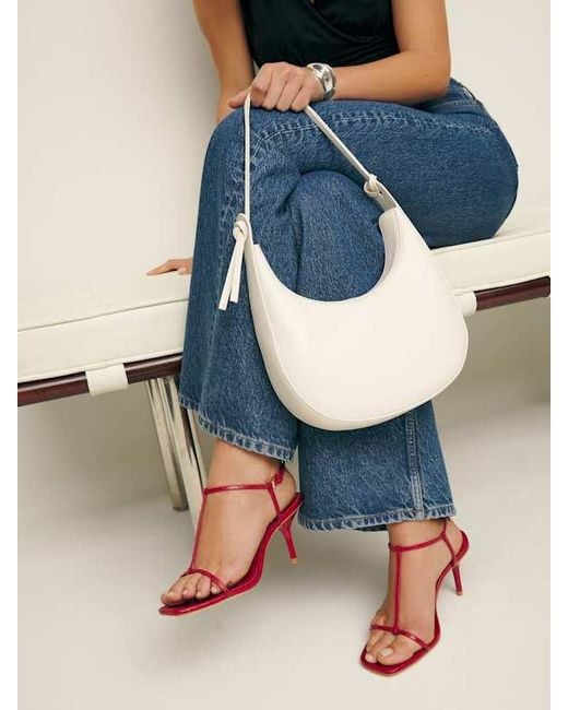 Reformation Natural Medium Rosetta Shoulder Bag Leather