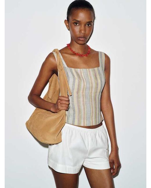 Reformation White Clarence Linen Top 0