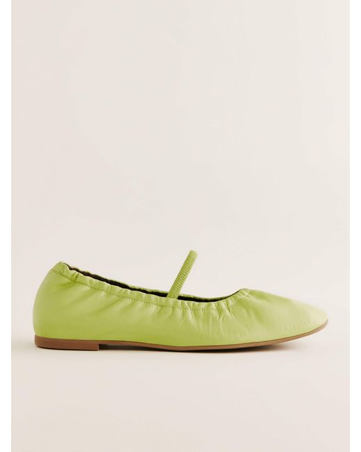 Reformation Green Buffy Ruched Ballet Flat