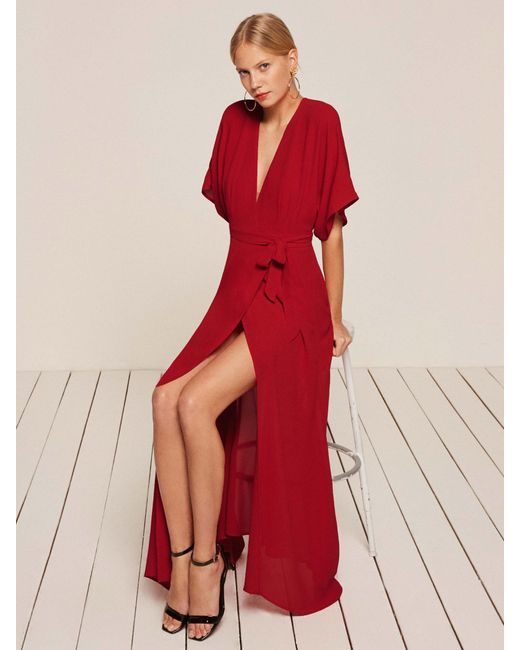 Reformation Red Winslow Dress