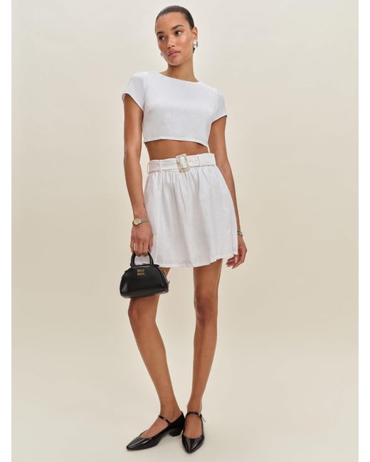 Reformation Natural Niki Belted Linen Two Piece 6