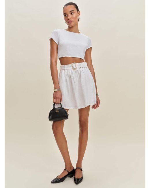 Reformation Natural Niki Belted Linen Two Piece 8