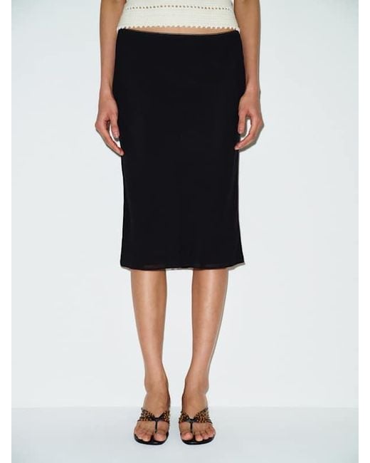 Reformation Black Layla Knee Length Skirt 0