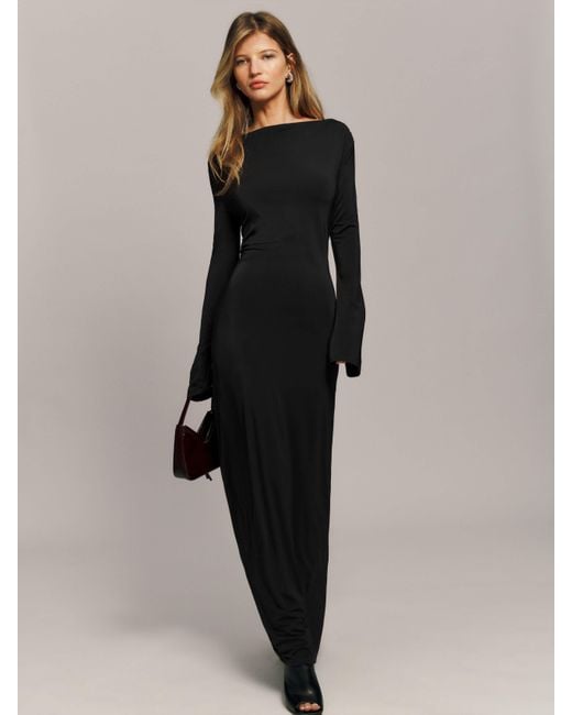 Reformation Black Aurelio Knit Dress